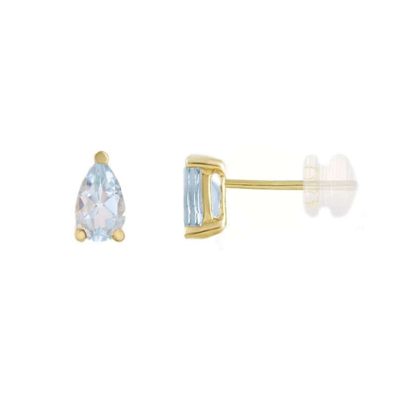 Boucles d'Oreilles Or Jaune et Topaze Goutte