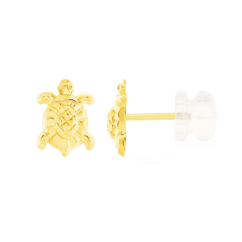 Boucles d'Oreilles Tortue - Or Jaune - Enfant