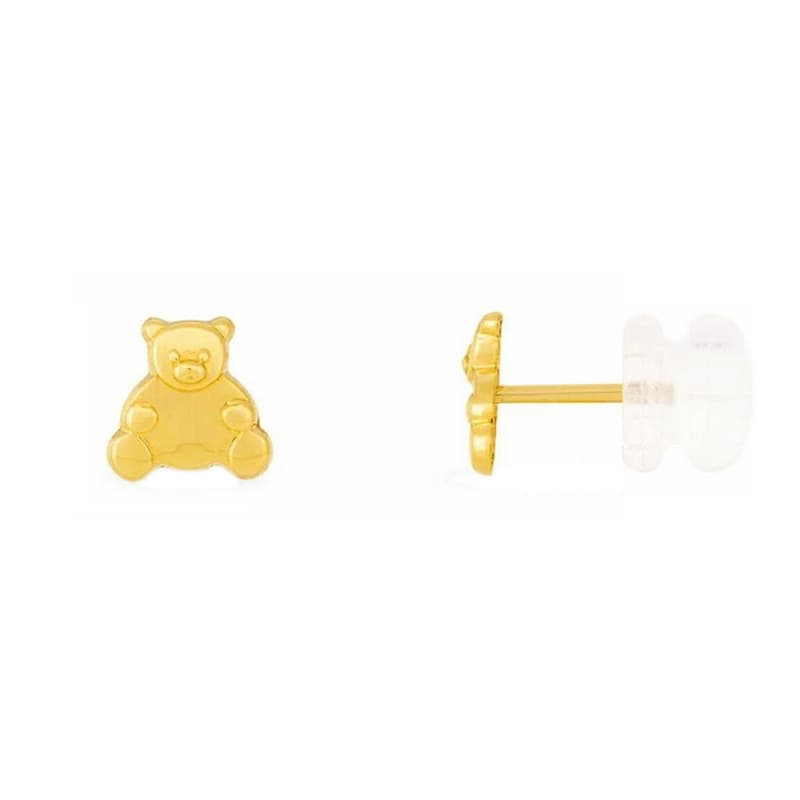 Boucles d'Oreilles Ourson - Or Jaune - Enfant