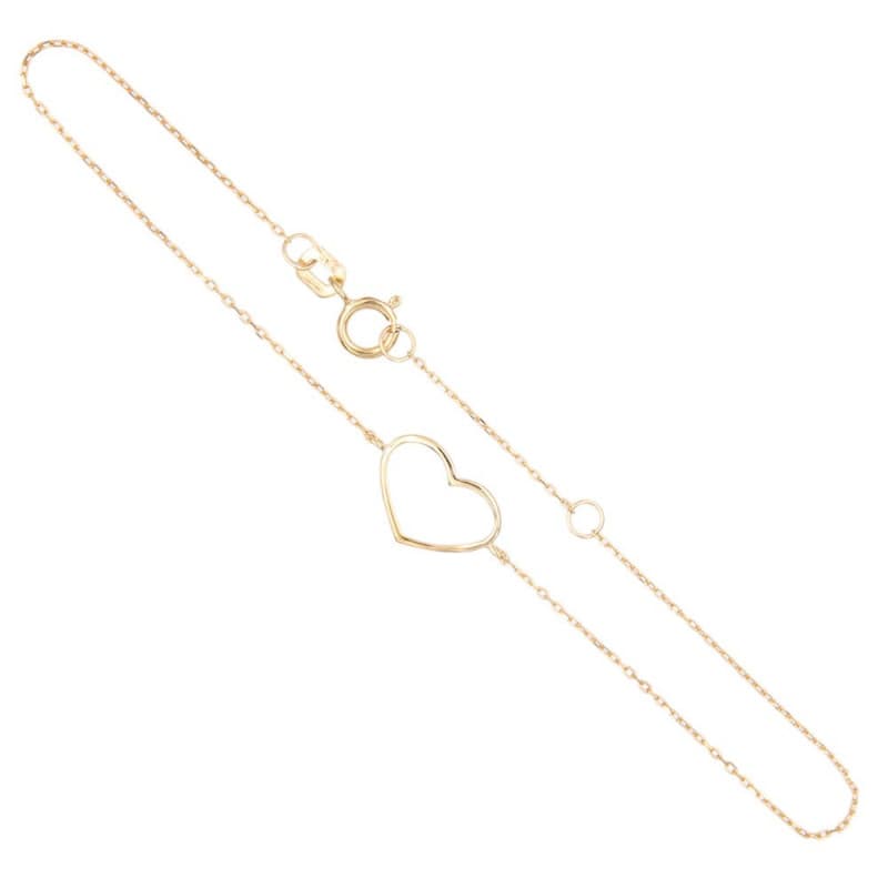 Bracelet Or Jaune - Motif Coeur - Femme