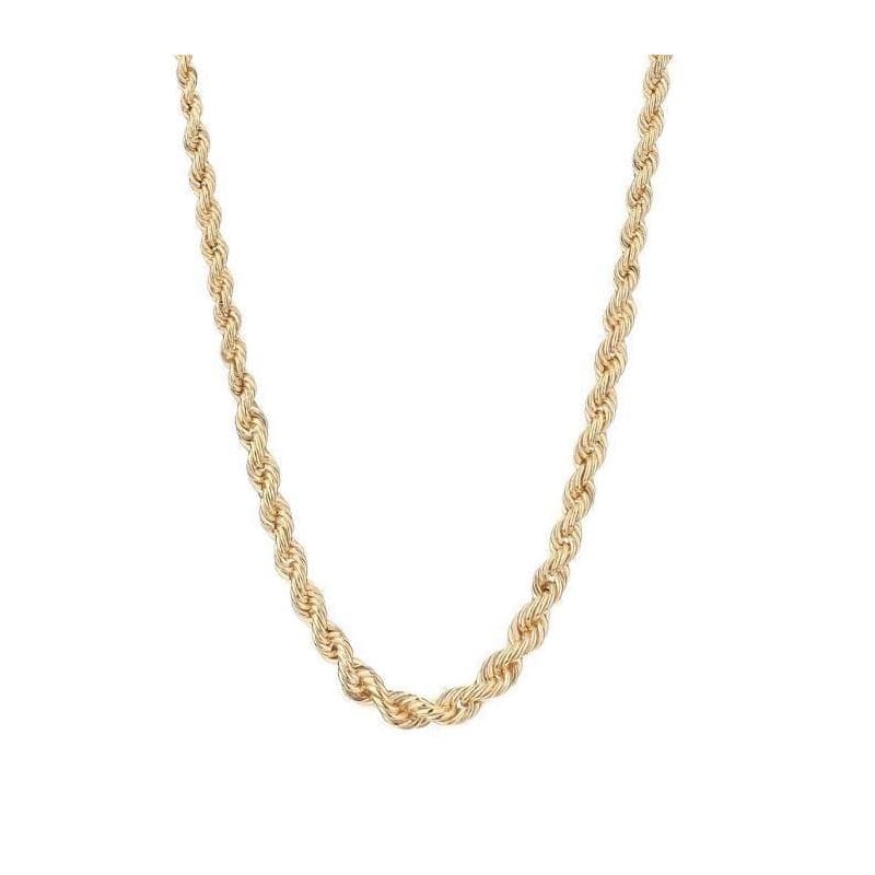Collier Femme Maille Corde en Chute - Or Jaune