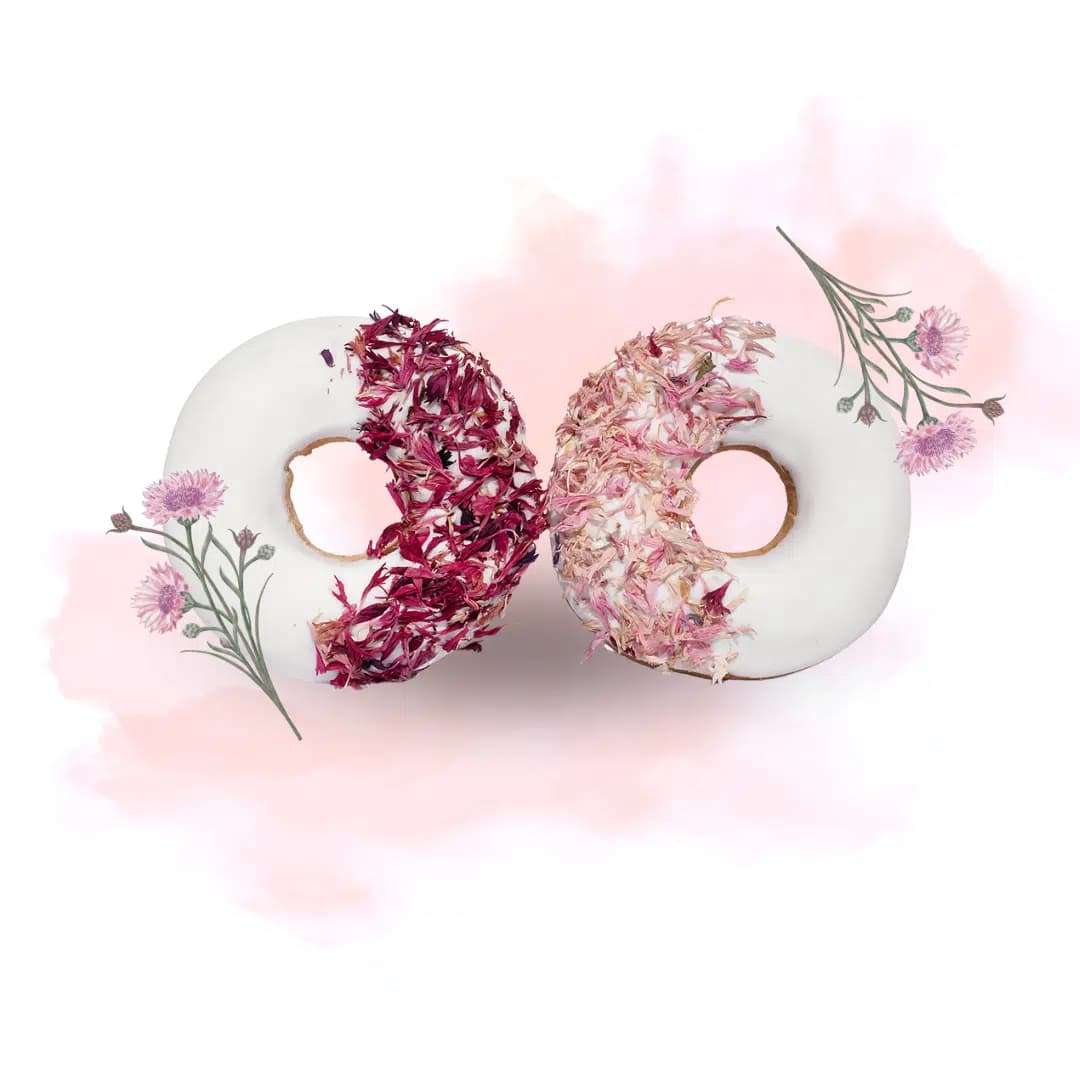 DONUTS BLEUET ROSE - 2 PIECES