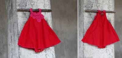 Robe bb collier Poudre de Perlimpinpin (Rouge) - 12 mois