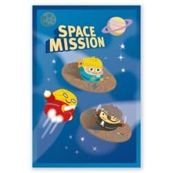 8 Cartes d'Invitations - Pirouette Cacahouète Espace