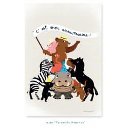 8 Cartes d'Invitations - Pirouette Cacahouète Animaux