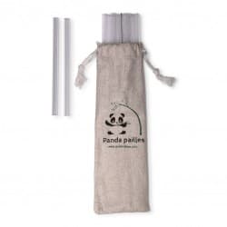 6 Pailles à cocktail en Verre 15cm + Brosse de Nettoyage