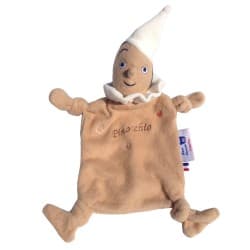 Doudou Pinocchio en coton bio Camel