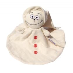 Doudou-Marionnette Lulu en coton Bio Boutons rouge