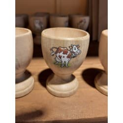 Coquetier en bois "Vache"