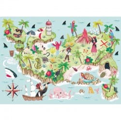 Puzzle Michèle Wilson 50 Pièces "Ile au Trésor" - Découpé à la Main
