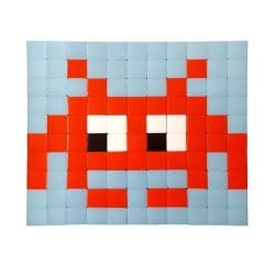 Mosaïque décorative INVADER (rouge, rose, bleu ou orange) Rouge