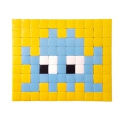 Mosaïque décorative INVADER (rouge, rose, bleu ou orange) Bleu