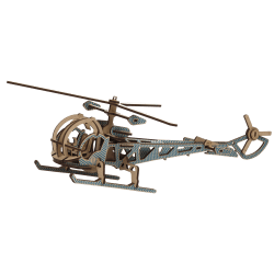 Maquette Hélicoptère en bois - Kelpi Bleu