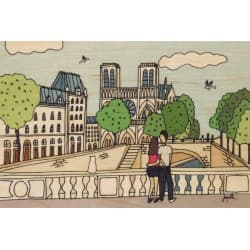 Carte postale en bois "Notre-Dame" - Woodhi
