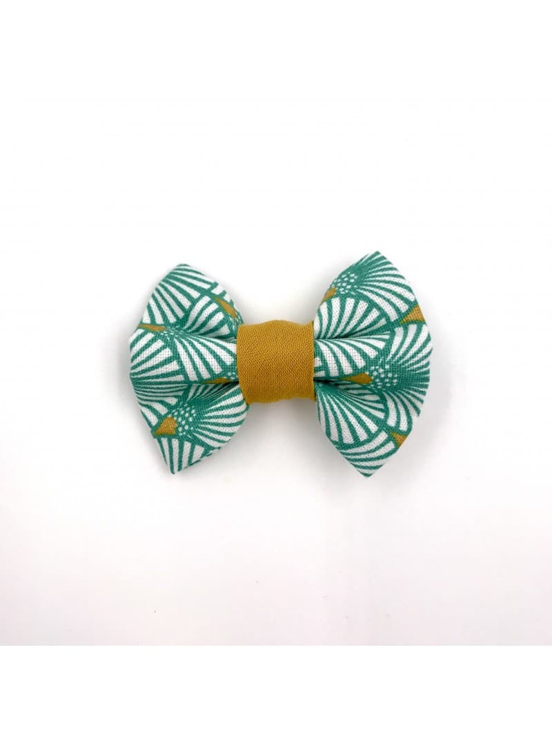 Barrette à pince motif éventail vert