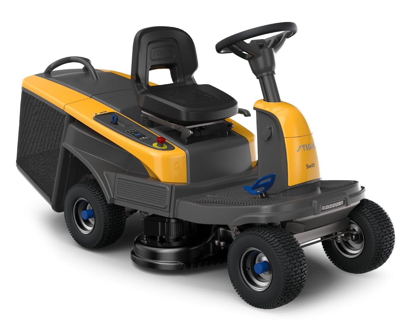 Stiga Akku-Aufsitzmäher Swift 372e mit 2 x 5 + 2 x 7,5 Ah Akku - Modell 2025-Neu