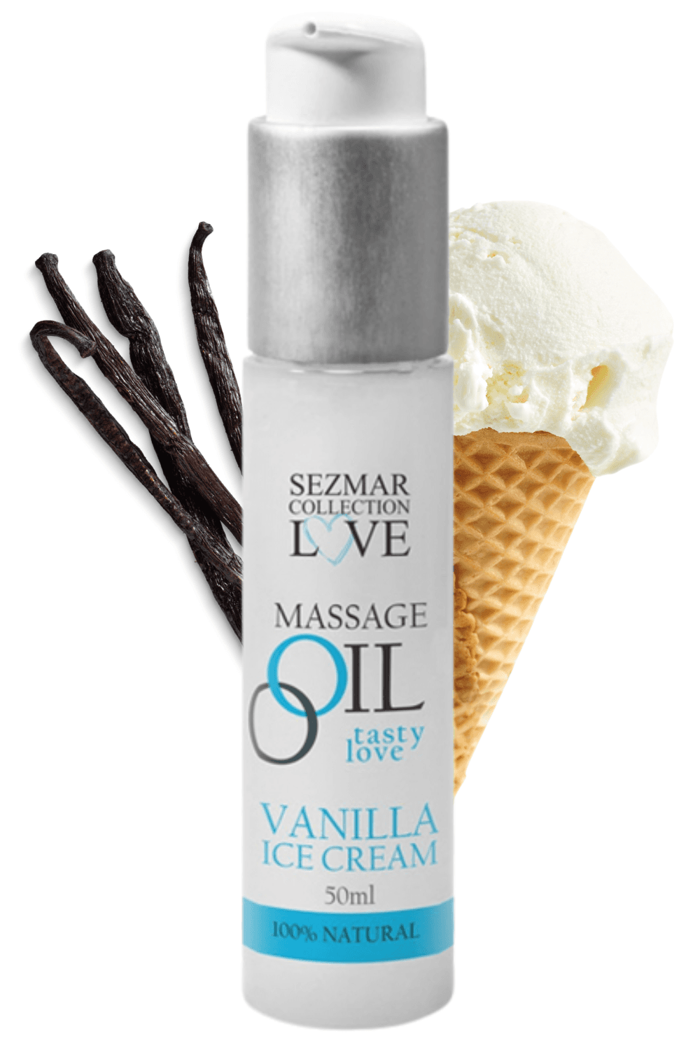 Huile de massage comestible Vanille glacée 50ml