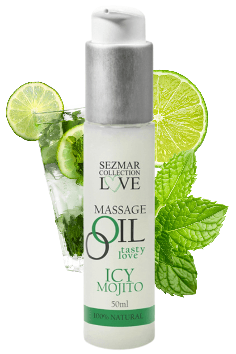 Huile de massage comestible mojito menthe 50ml