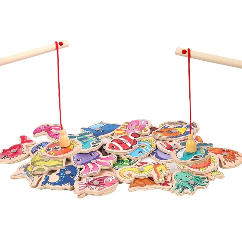 Jeu de Pêche en Bois