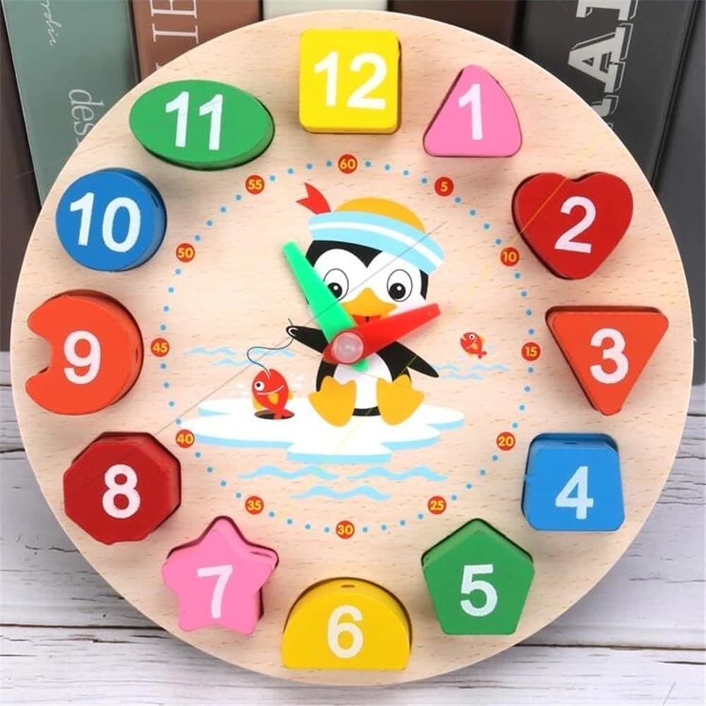 Jeu en Bois Pour Apprendre l'Heure