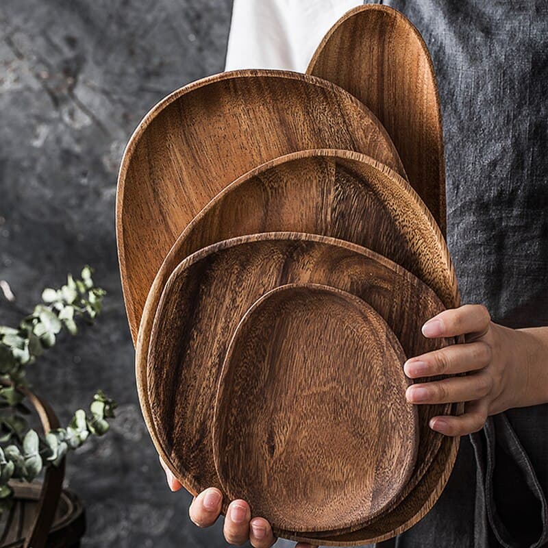 Assiette en Bois De Noyer
