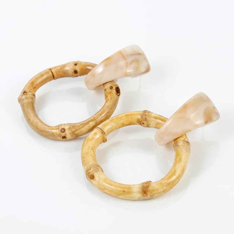 Boucles d'Oreilles Africaine en Bois