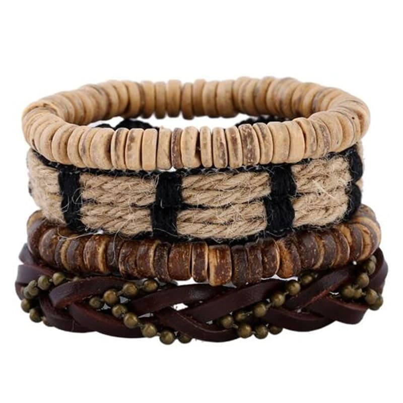 Bracelet Homme Bois et Cuir