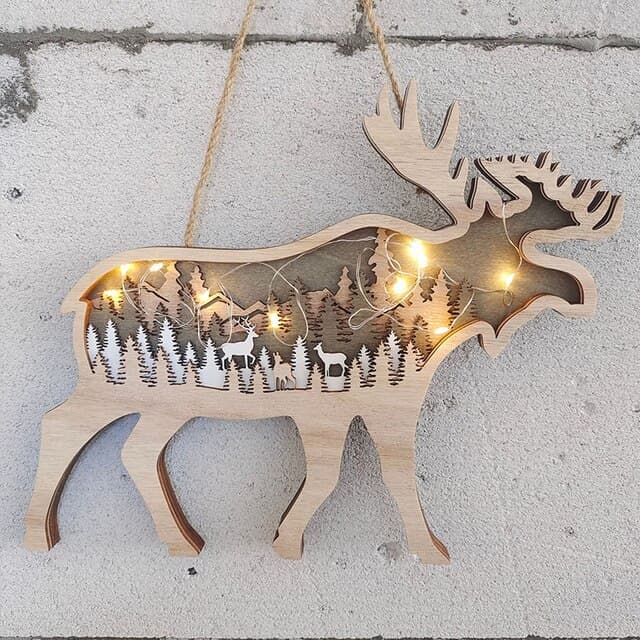 Décoration de Noël Renne en Bois