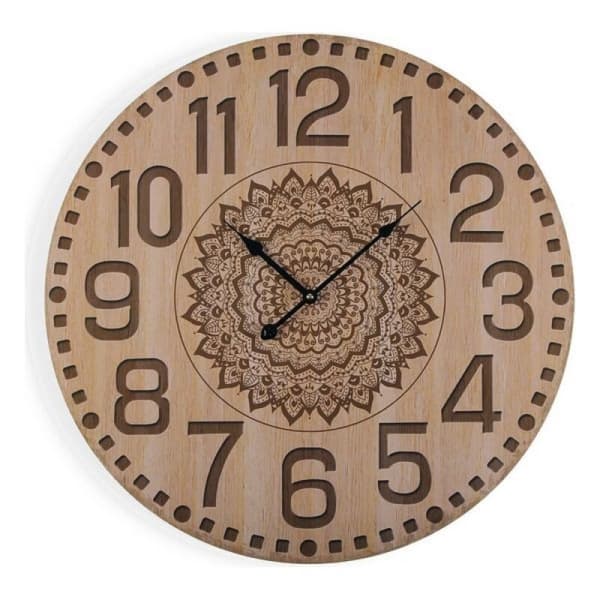Horloge Murale en Bois Mandala