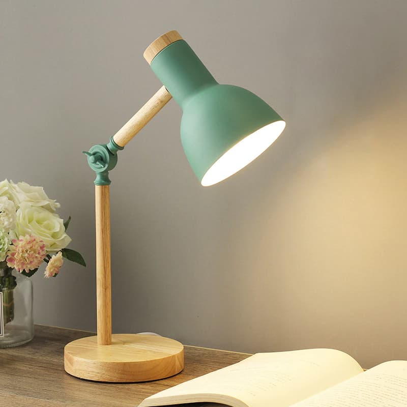 Lampe de Bureau en Bois Vert
