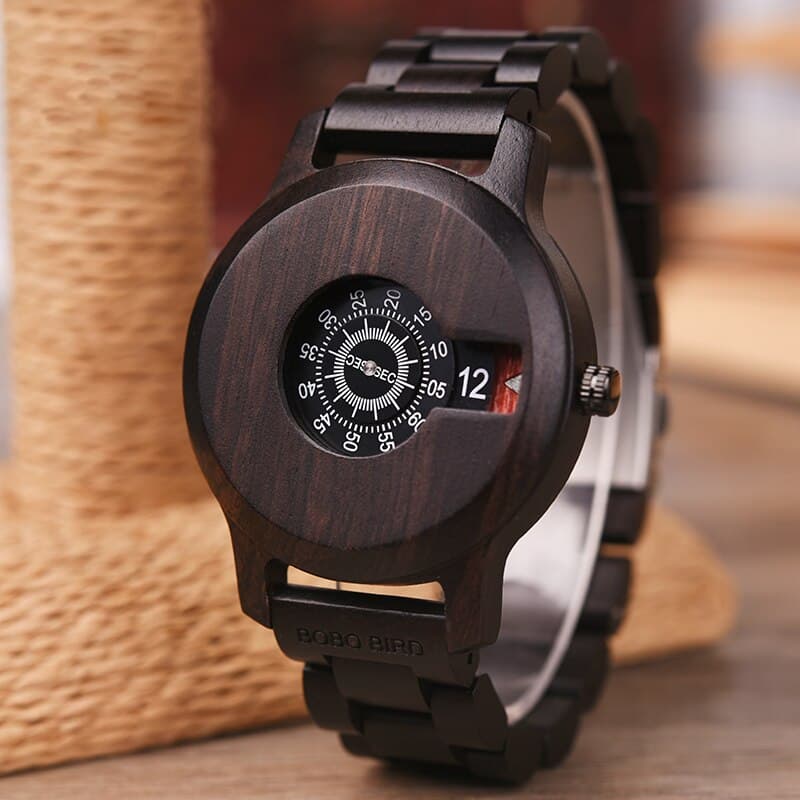 Montre en Bois d'Ébène Pour Homme