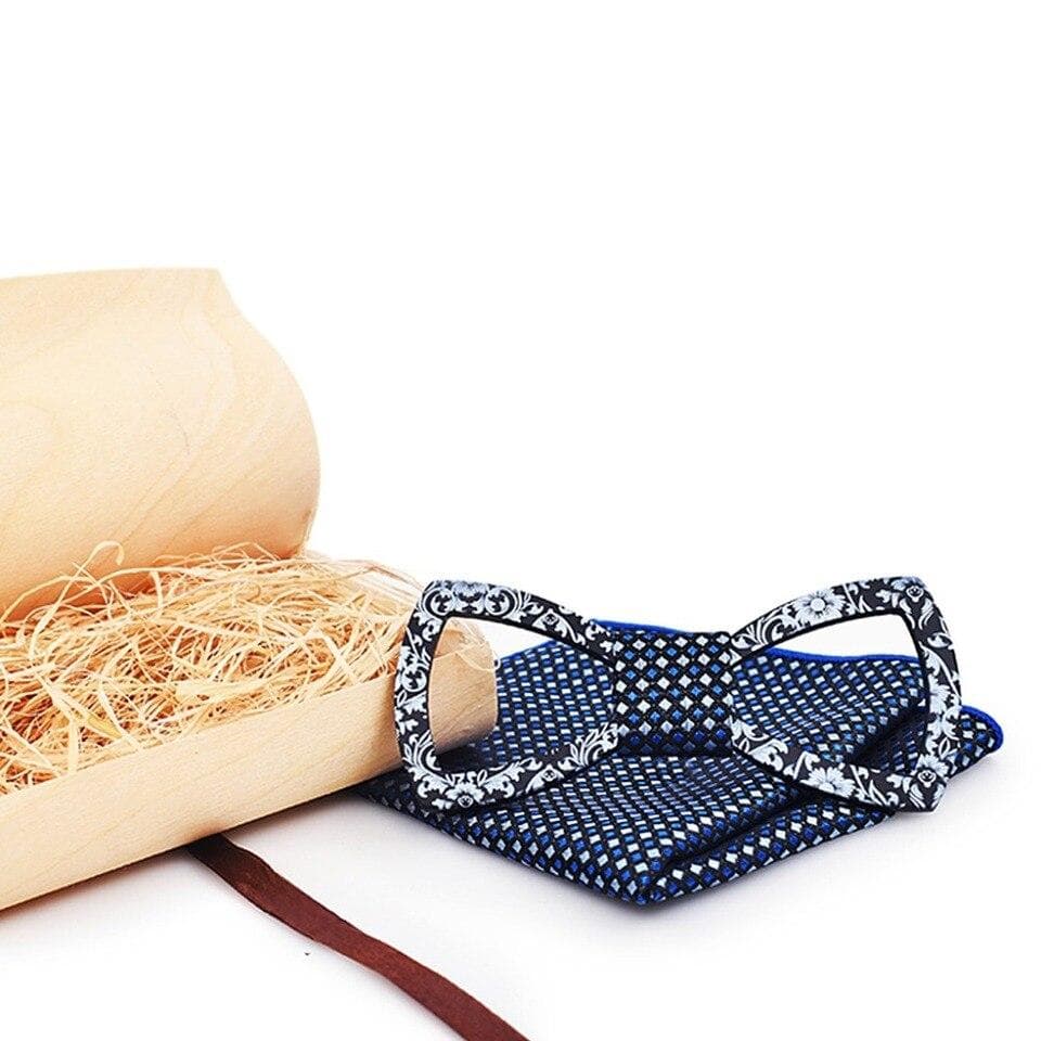 Nœud Papillon en Bois Avec Serviette de Costume