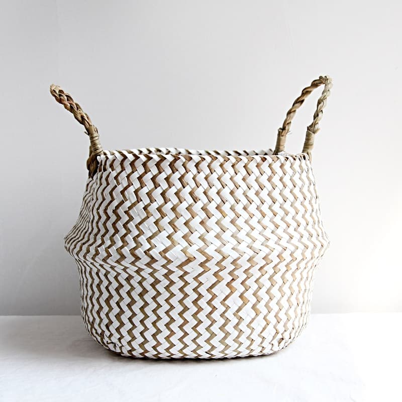 Panier en Osier Style Nordique Bleu