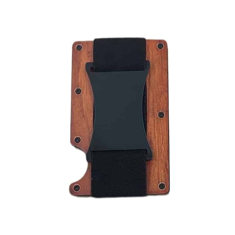 Porte-cartes minimaliste en bois pour hommes Noir