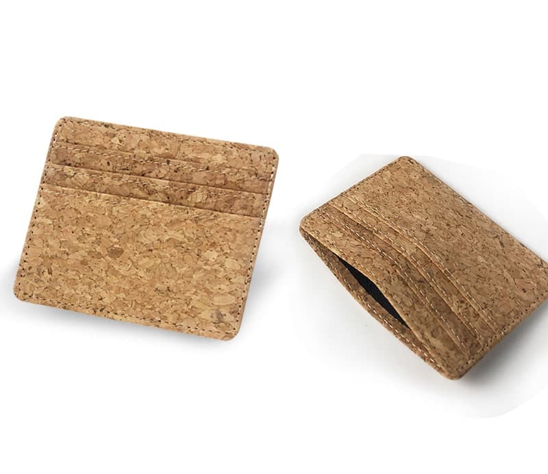 Porte-cartes en Grain de liège naturel horizontal pour hommes et femmes