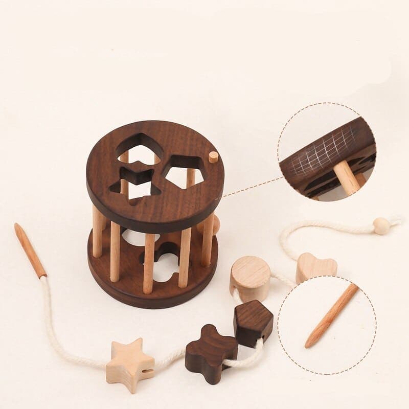 Hochet multi-jeux en bois pour bébé