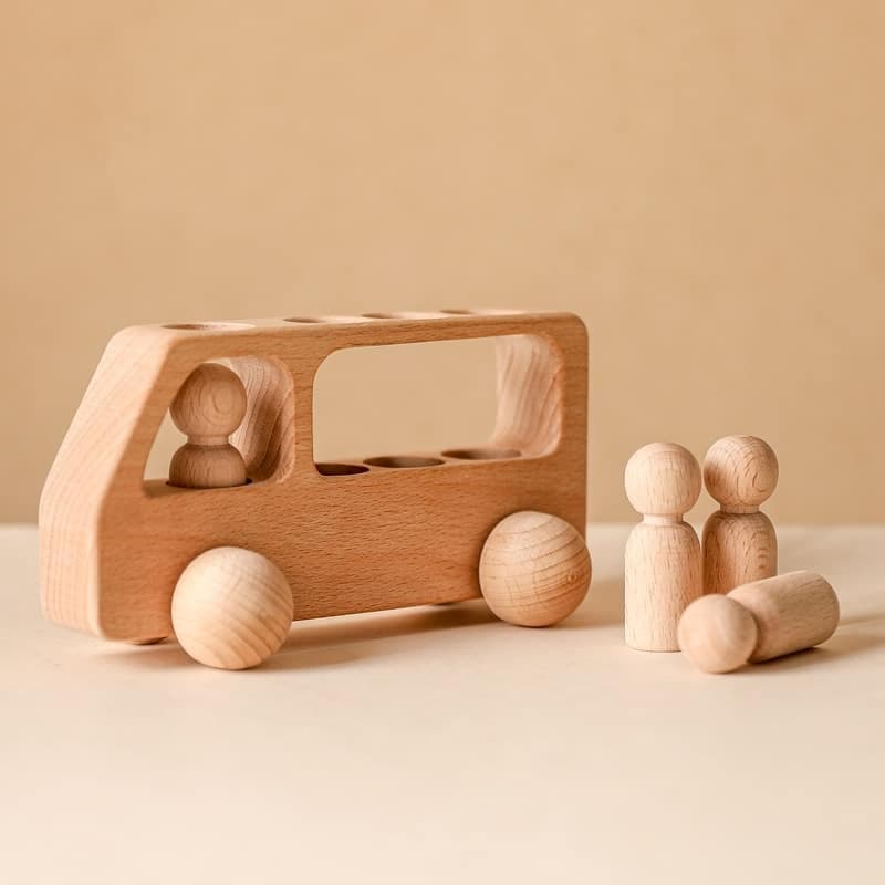 Jouet bus en bois pour enfants