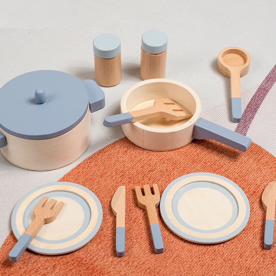 Jeu de simulation de cuisine en bois pour enfants