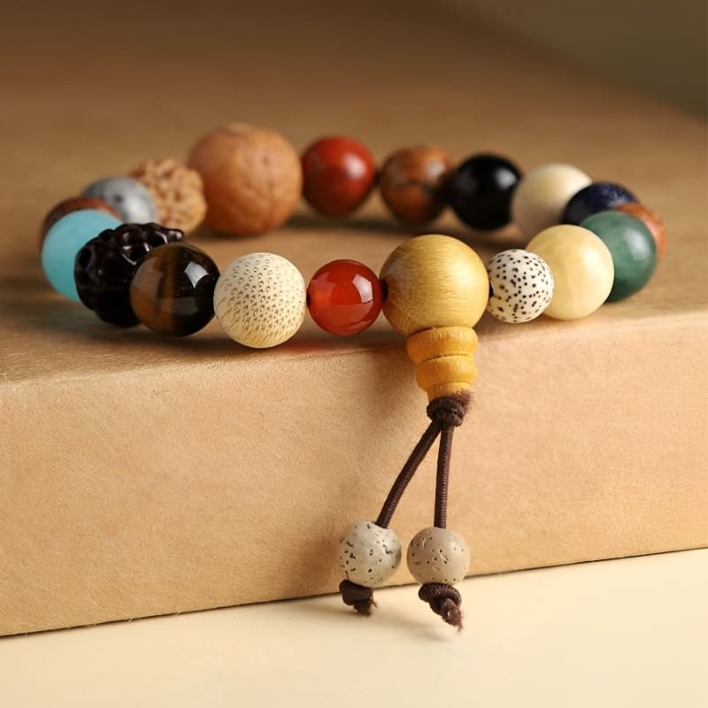 Bracelet chapelet en bois de santal bouddhiste