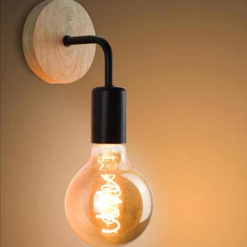 Applique murale en bois au style industriel rétro Blanc