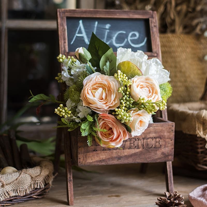Jardinière en Bois Marron de Style Rétro