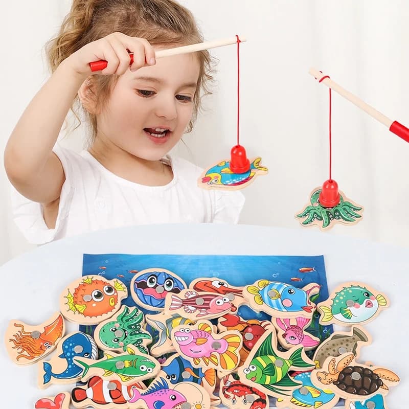 Jouet en Bois Bébé Pêche Magnétique
