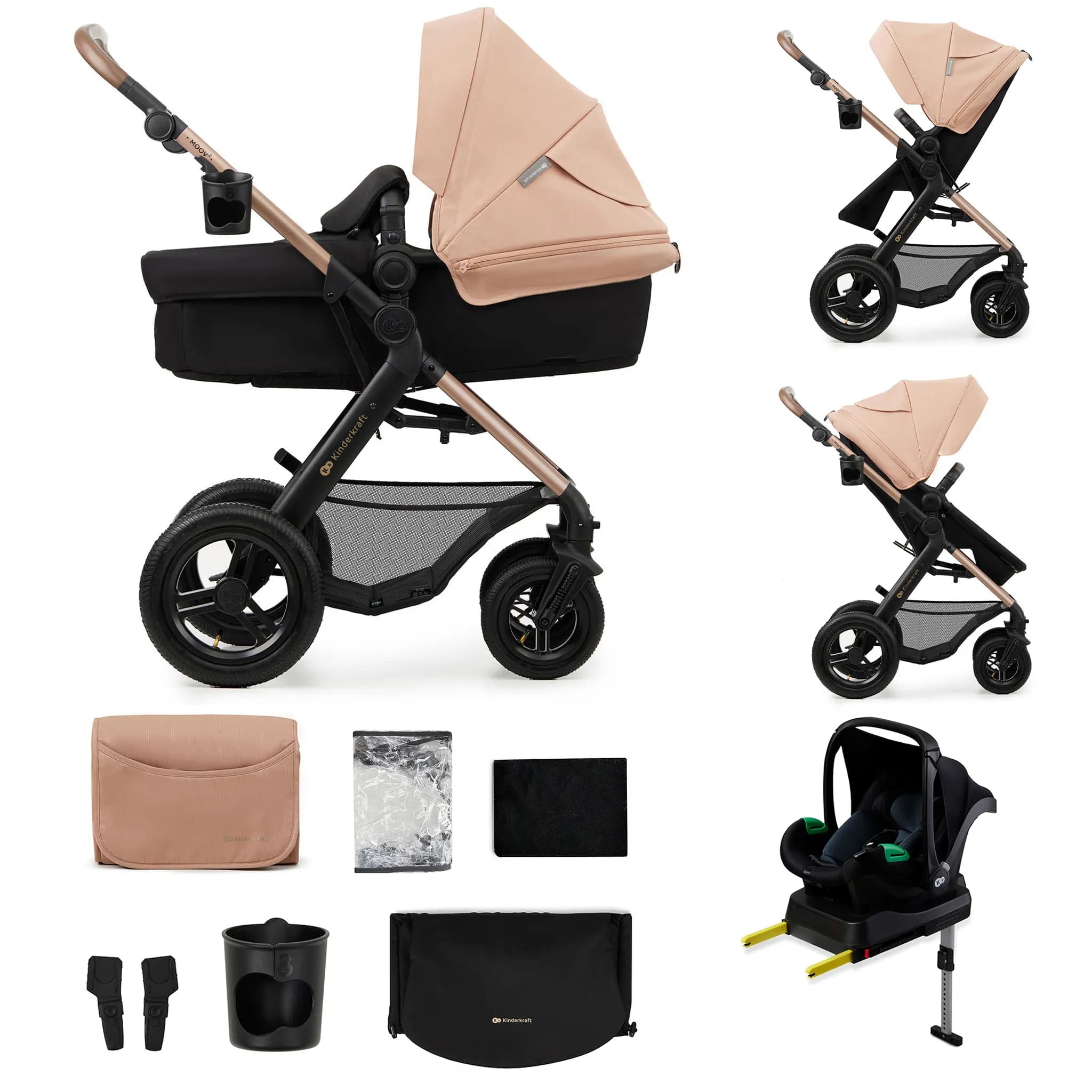Kinderkraft MOOV 2 AIR - 4-in-1 Kinderwagen - Babywanne,