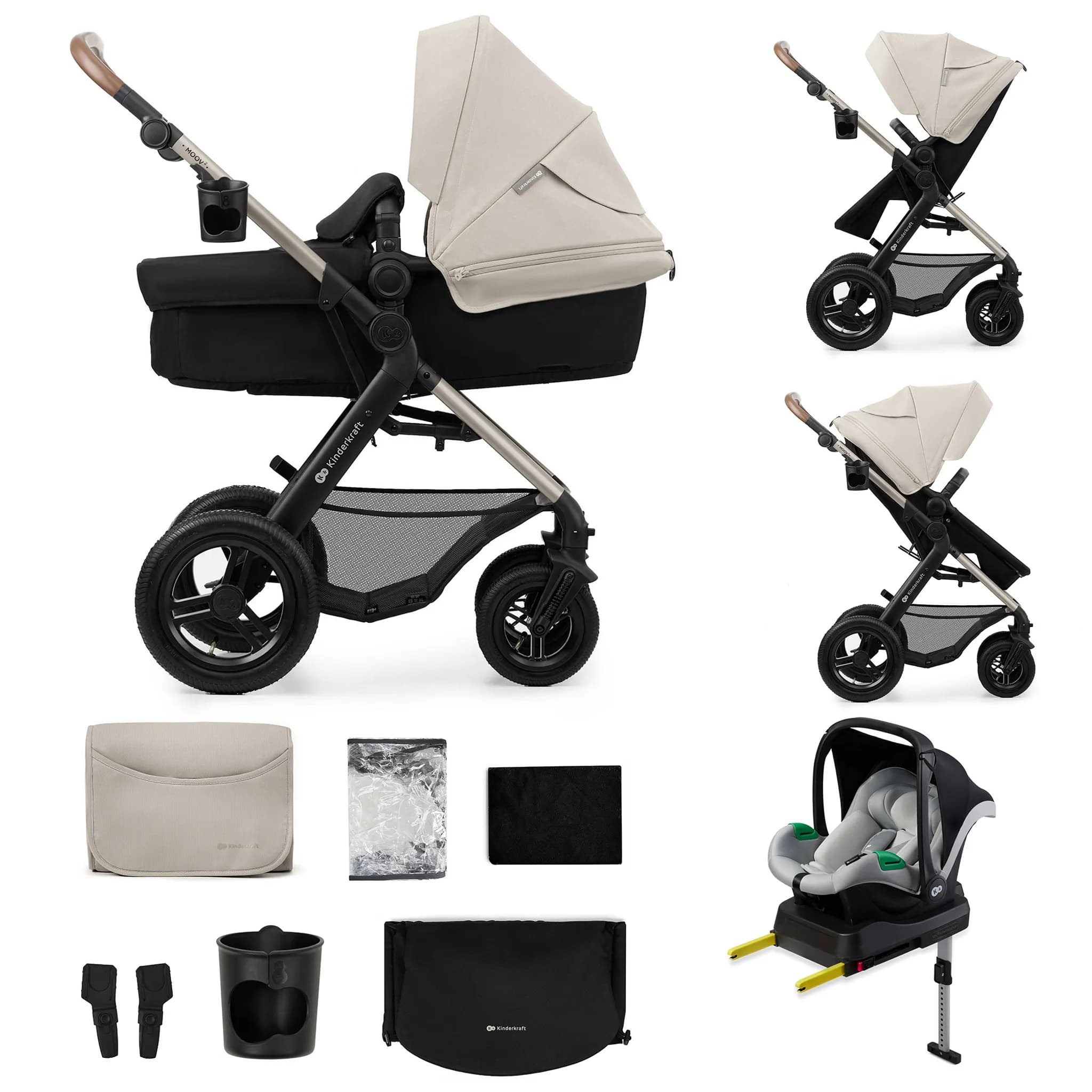 Kinderkraft MOOV 2 AIR - 4-in-1 Kinderwagen - Babywanne