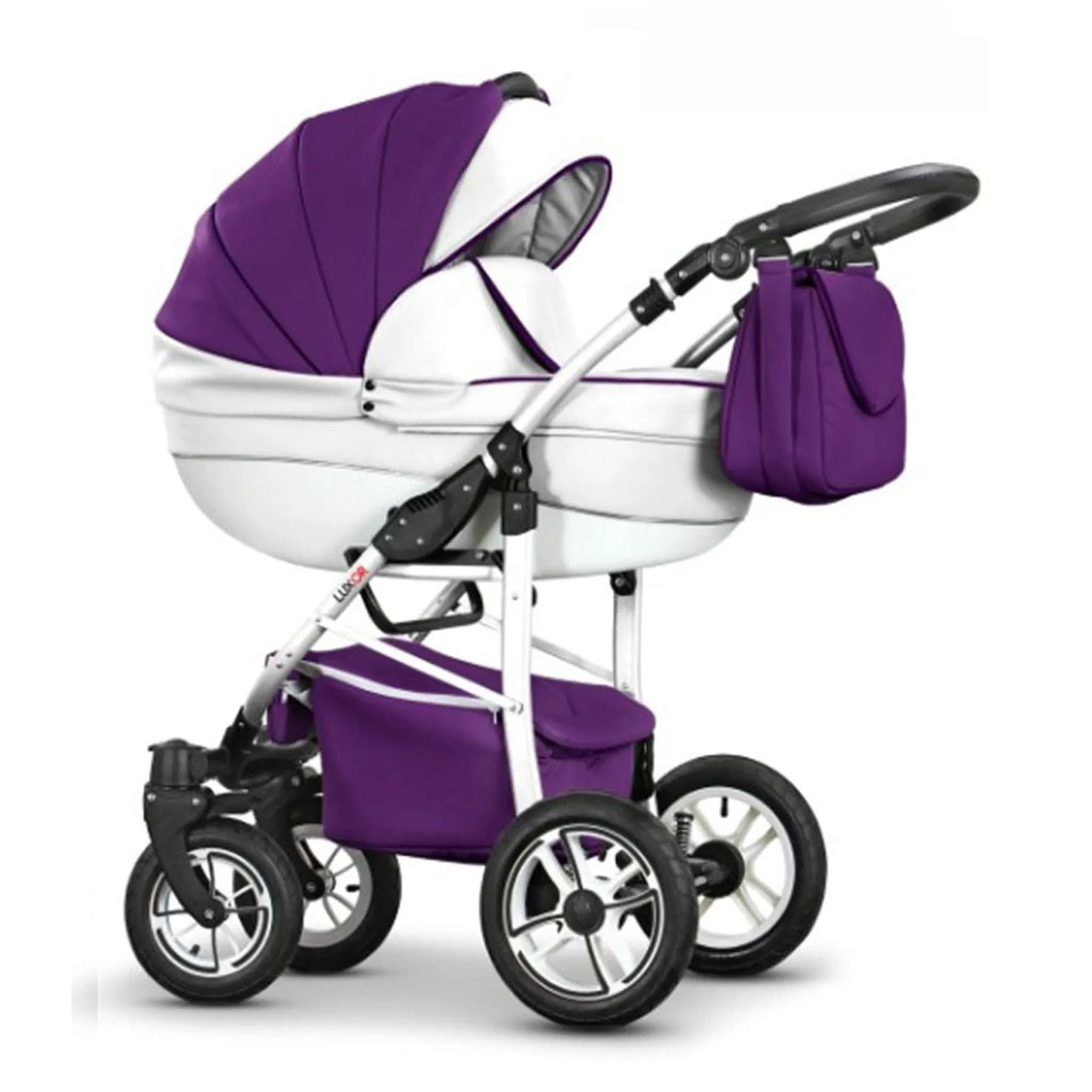 Kinderwagen-Set Craft Eco 4 in 1 in Lila-Weiß