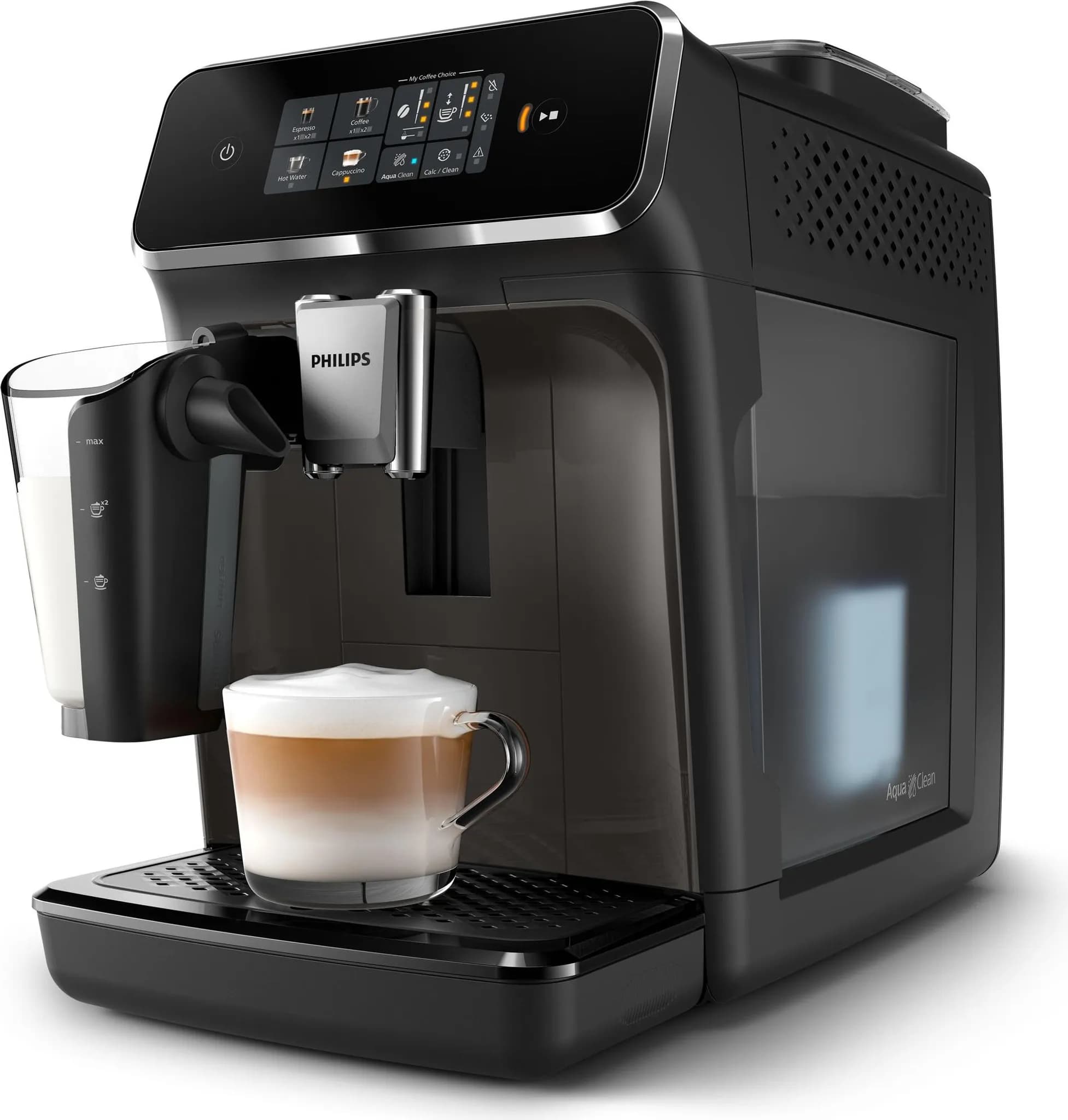 Philips Kaffeevollautomat Serie 2200, 2 Kaffeeeinstellungen, Milchaufschäumer, schwarz