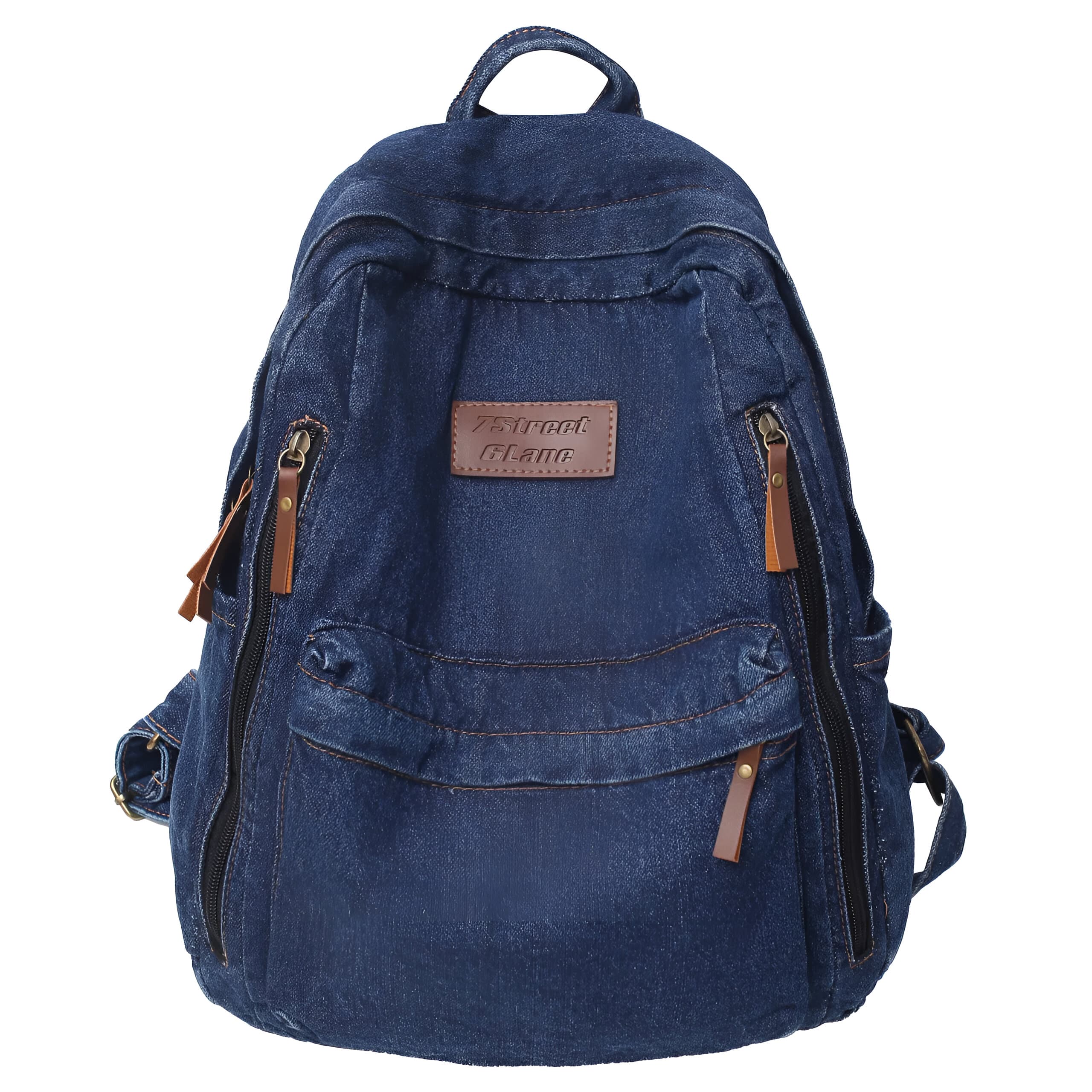 Denim Rugzak met Simili Leren Details
