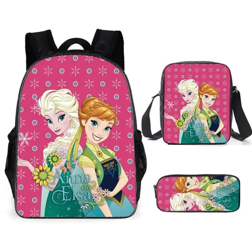 Frozen schooltas set met Elsa en Anna (Model: Roze)