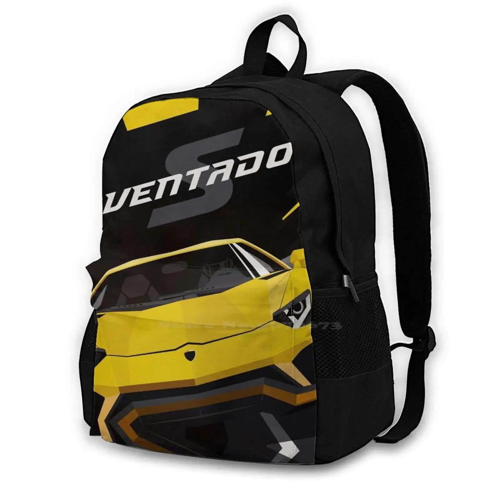 Schoolrugzak met Gele Sportauto Design