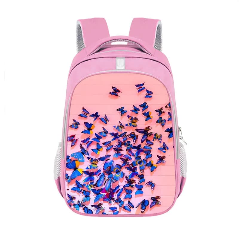 Roze Kinderrugzak met Vlinders en Glitters